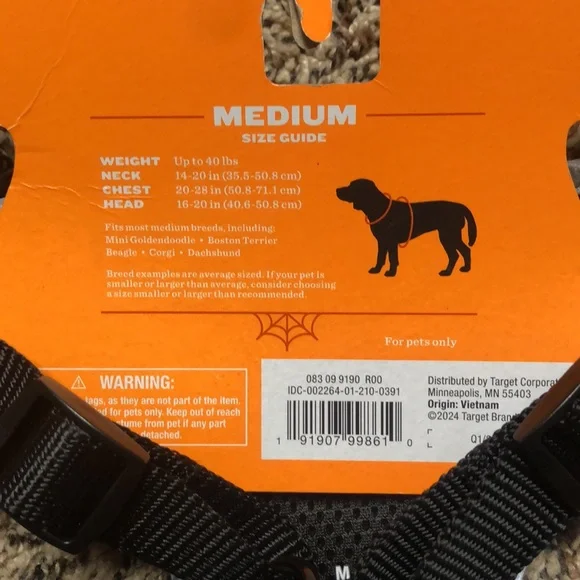 Skeleton 🐠 Reflective Dog Harness with Neon Accents Size M | NWT - Picture 4 of 6